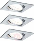 Oprawy, klosze i abażury - Paulmann 3 szt.spot Nova Coin kanciasty, alu - miniaturka - grafika 1