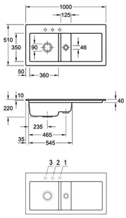 Villeroy & Boch Subway 60 Flat Classicline 6770 01 FU - Zlewozmywaki - miniaturka - grafika 4