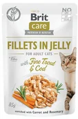 Mokra karma dla kotów - Brit karma mokra dla kotów Care Cat Fillets in Jelly with Fine Trout & Cod 24x85 g - miniaturka - grafika 1