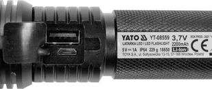 Yato LATARKA AKUMULATOROWA 10W 900LM IP64 LI-ION 3,7V 2200MAH ZASIĘG 200M POWERBANK ZOOM - Latarki - miniaturka - grafika 3