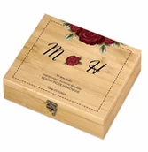 Zestawy do wina - Murrano Elektryczny korkociąg zestaw do wina w skrzynce z nadrukiem dla pary ZDW5-018 - miniaturka - grafika 1