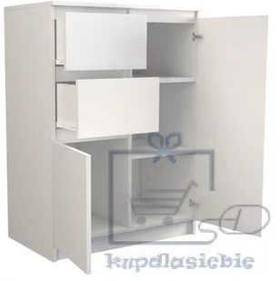 KOMODA SZAFKA 2D2S 70CM BIEL DRZWI SZUFLADY - Komody - miniaturka - grafika 3
