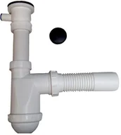 Syfony - Syfon do zlewozmywaka z metalowym sitkiem z wyjściem na pralkę - miniaturka - grafika 1