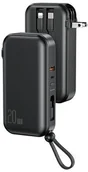 Powerbanki - Usams USAMS Powerbank PB63 3in1 10000mAh 20W Quick Charge US+EU Plug + Cables USB-C/Lightning/MicroUSB czarny/black 10KCD17201 (US-CD1 Usa001122 - miniaturka - grafika 1