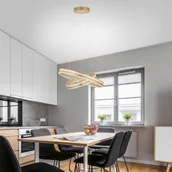 Systemy inteligentnych domów - Paul Neuhaus Inteligentna lampa wisząca mosiężna 2-punktowa z pilotem - Ronith - miniaturka - grafika 1