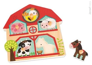 Janod Drewniane puzzle muzyczne Mieszkańcy farmy - zwierzęta wiejskie, J07079 3700217370794 - Puzzle - miniaturka - grafika 7