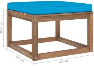 VidaXL Lumarko Podnóżek ogrodowy z jasnoniebieską poduszką 3067264 VidaXL - Pufy i podnóżki - miniaturka - grafika 5