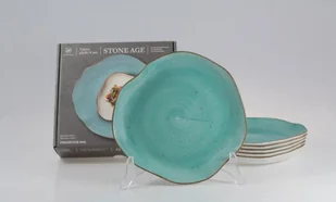 Zestaw talerzy płytkich 25 cm 6 szt STONE AGE Morski - Serwisy obiadowe - miniaturka - grafika 2