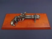 Repliki - broń - Denix SA REPLIKA TRZY LUFOWY PISTOLET NA TABLO MODEL 1307+TM+11G 1307+TM+11G - miniaturka - grafika 1