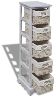 Drewniany regał z 5 koszykami biały - Szafki łazienkowe - miniaturka - grafika 10