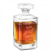 Karafki - Murrano Szklana Karafka Burbon Z Grawerem Prezent Na Ślub KARB-028 - miniaturka - grafika 1