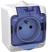 Gniazdka elektryczne - Schneider CEDAR-PLUS-Gniazdo-pojedyncze-2P+PE-z-niebieską-klapką-IP44-biały WDE000542 - miniaturka - grafika 1