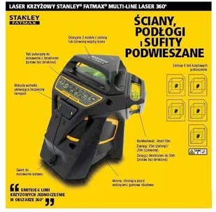 Stanley FatMax Multi-Line 360x3 FMHT1-77357 (FMHT1-77357 / 3253561773570) - Poziomice laserowe - miniaturka - grafika 2