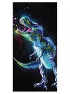 Ręczniki - Darymex Ręcznik bawełniany 70x140 T-rex dinosaur neon 8592753023280 - miniaturka - grafika 1