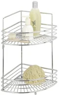 Półki łazienkowe - Wenko 16821100 półka ścienna narożna Milano 2 pięter, lite drewno, stal, 31.5 x 37 x 22 cm, chrom 16821100 - miniaturka - grafika 1