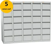 Szafy biurowe - Kart-Map 5 szaf kartotekowych KOP/6-1 B5 RAL 7035 z 6 szufladami 1-rzędowymi KOP/6-1 5 sztuk - miniaturka - grafika 1