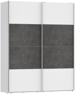 shumee Szafa ubraniowa Biały Beton ciemnoszary - Szafy - miniaturka - grafika 2