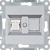 Gniazdka elektryczne - Hager LUMINA-INTENSE-PASSION-Gniazdo-komputerowe-pojedyncze-RJ45-kat5e-UTP-srebrny WL2112 - miniaturka - grafika 1