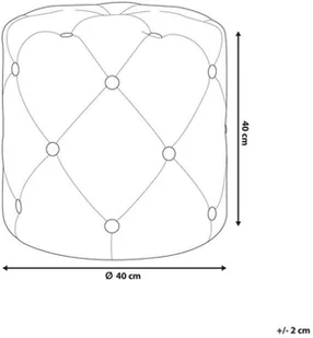 Beliani Puf welurowy  40 cm niebieski COROLLA - Pufy i podnóżki - miniaturka - grafika 5