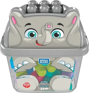 Fisher Price Mega Bloks Pojemnik z klockami Słonik GFX30 730020 - Klocki - miniaturka - grafika 3