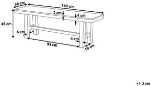 Beliani Ławka drewniana biała/brązowa SCANIA - Ławki ogrodowe - miniaturka - grafika 5