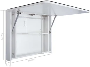 vidaXL Szafka łazienkowa z lustrem i LED, 80 x 11 x 55 cm - Szafki łazienkowe - miniaturka - grafika 8