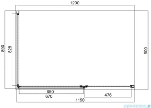 Omnires Manhattan 120x90 MH1290CRTR - Kabiny prysznicowe - miniaturka - grafika 2