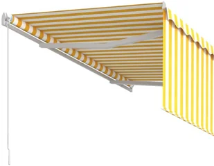VidaXL Lumarko Ręcznie zwijana markiza z zasłoną, 3x2,5 m, żółto-biała  3069258 VidaXL - Markizy - miniaturka - grafika 4