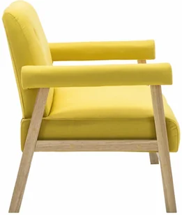 vidaXL Sofa 2-osobowa tapicerowana tkaniną, żółta - Sofy i kanapy - miniaturka - grafika 5