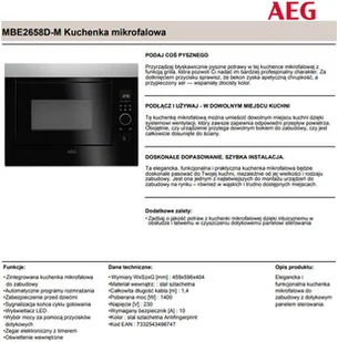 AEG MBE2658D-M - Kuchenki mikrofalowe do zabudowy - miniaturka - grafika 5