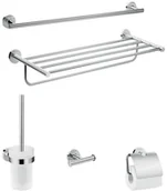 Wieszaki łazienkowe - Hansgrohe Logis Universal Zestaw akcesoria łazienkowe 5w1 chrom 41728000 - miniaturka - grafika 1