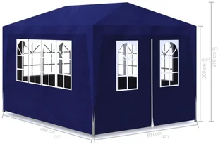 vidaXL Namiot imprezowy, 3 x 4 m, niebieski - Altany ogrodowe - miniaturka - grafika 10