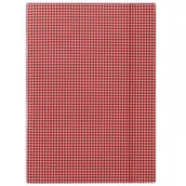 Teczki i skoroszyty - Donau Teczka z gumką karton, A4, 400gsm, 3-skrz., czerwona w kratę FEP04 - miniaturka - grafika 1