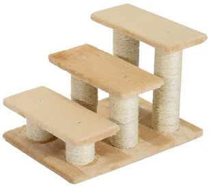 PawHut DRAPAK SCHODKI DLA KOTA PSA 3 STOPNIE beżowe - Drapaki dla kotów - miniaturka - grafika 2