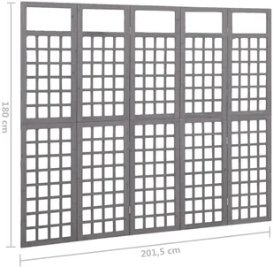 VidaXL Lumarko Parawan pokojowy 5-panelowy/trejaż, drewno jodłowe, 201,5x180cm 316488 VidaXL - Parawany - miniaturka - grafika 6