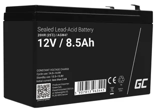Green Cell Akumulator bezobsługowy AGM VRLA 12V 8.5Ah do systemów alarmowych i zabawek AGM47 - Baterie do zasilaczy awaryjnych UPS - miniaturka - grafika 2