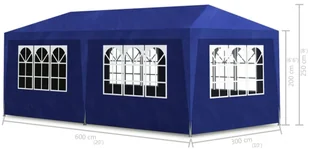 vidaXL Namiot imprezowy 3 x 6 m niebieski 90337 - Pawilony ogrodowe - miniaturka - grafika 8