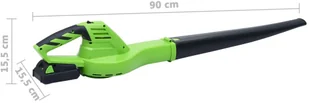 vidaXL Dmuchawa do liści z akumulatorem 20V 1500 mAh, Li-Ion - Dmuchawy i odkurzacze do liści - miniaturka - grafika 8
