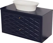 Szafki łazienkowe - Gante Szafka z umywalką granatowy mat 100 cm seria Cobra G CBR-GN-U100/48/2+FINI 60 - miniaturka - grafika 1