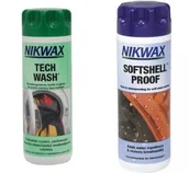 Środki do obuwia i ubrań - Nikwax Zestaw do pielęgnacji odzieży i sprzętu outdoor Twin Tech Wash SoftShell Proof 2x 300 ml - miniaturka - grafika 1