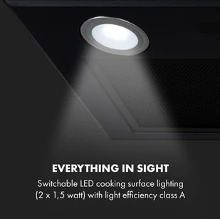 Klarstein Paolo 52,5 Czarny (CGCH5-Paolo-52BL( - Okapy kuchenne - miniaturka - grafika 4