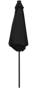 vidaXL Parasol ogrodowy z LED i aluminiowym słupkiem, 270 cm, czarny vidaXL - Parasole ogrodowe - miniaturka - grafika 5