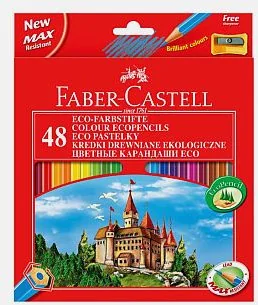 Faber-Castell Kredki 48 kolorów z temperówką Zamek - Przybory szkolne - miniaturka - grafika 3