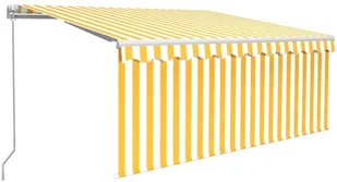 VidaXL Lumarko Ręcznie zwijana markiza z zasłoną, 3x2,5 m, żółto-biała  3069258 VidaXL - Markizy - miniaturka - grafika 3