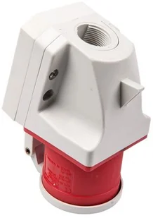 PCE Wtyczka odbiornikowa z klapką 32A 5P 400V czerwona IP44 525-6d 525-6d - Gniazdka elektryczne - miniaturka - grafika 2
