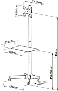 Techly Techly Stojak mobilny do TV LCD/LED/Plazma 19''-37'' 20kg VESA pochylany z półką 100723 - Inne akcesoria audio-wideo - miniaturka - grafika 3