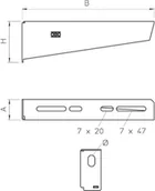 Kanały kablowe - OBO Bettermann Polska Sp. z o.o. OBO Wspornik ścienno-wieszakowy MWA 12 31S FS, długość: 310mm, obciążalność: 1,2kN (122,37 Kg); 6424740 MWA 12 31S FS 310MM - miniaturka - grafika 1