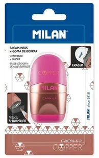 Milan temperówka z gumką, Capsule Copper, różowa - Temperówki - miniaturka - grafika 2