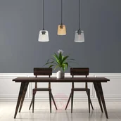 Lampy sufitowe - HELAM Lampa wisząca Lucea 3-pkt. smoke/bursztyn - miniaturka - grafika 1