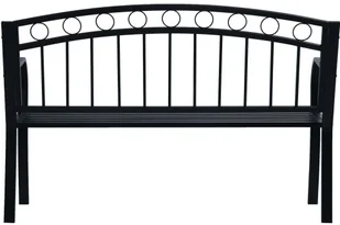 vidaXL Ławka ogrodowa, 125 cm, czarna, stalowa - Ławki ogrodowe - miniaturka - grafika 4